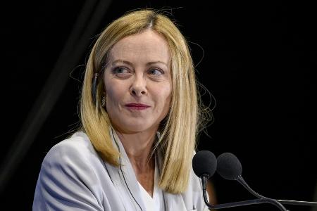 　イタリアのメローニ首相＝７月、ローマ（ゲッティ＝共同）