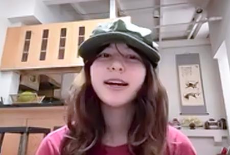 　オンラインで記者会見するフィギュアスケート女子のアリサ・リュウ＝５日