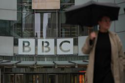 　英ロンドンにあるＢＢＣ本社＝１０日（ＡＰ＝共同）