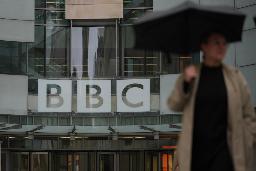 　ロンドンにあるＢＢＣ本社＝１０日（ＡＰ＝共同）