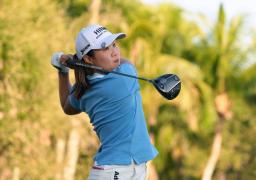 　第２ラウンド、通算１０アンダーで３位の畑岡奈紗＝ティブロンＧＣ（共同）