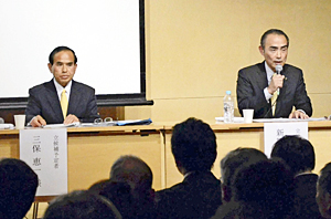 福島民友立候補予定の現元２氏が将来像示す　二本松市長選・公開討論会