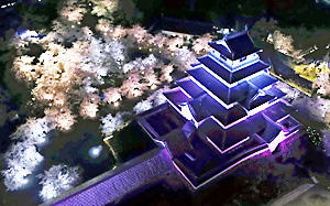 『夜の鶴ケ城』くっきり！動画制作 夜桜ライトアップ高画質で - 福島民友